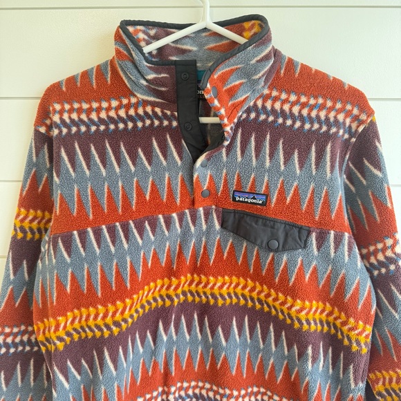 Patagonia Synchilla Snap-T Fleece Pullover Laughing Waters Dark Ruby Size med - Picture 4 of 11